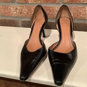 JOAN & DAVID CIRCA black lizard leather pumps